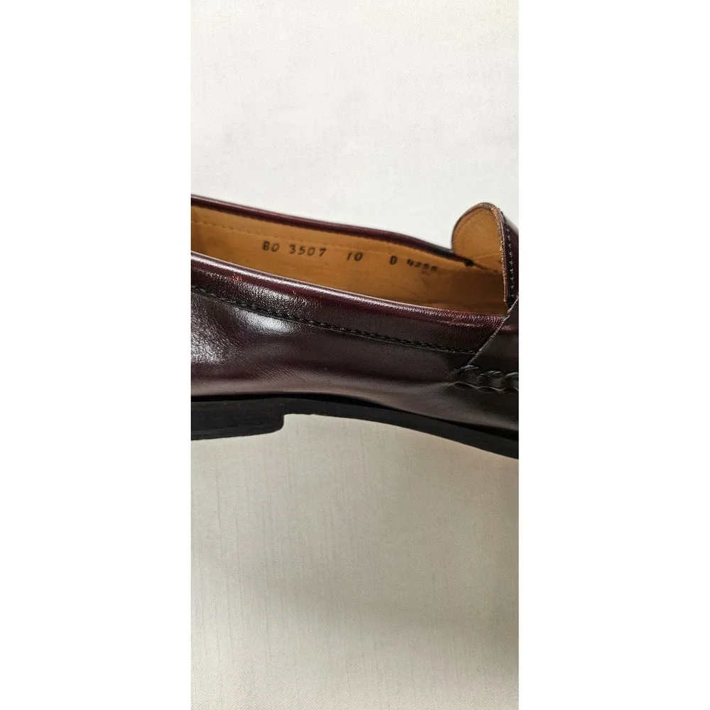 Cole Haan Mens Burgundy Leather Tassel Kiltie Loafers BO 3507 Size 10 D